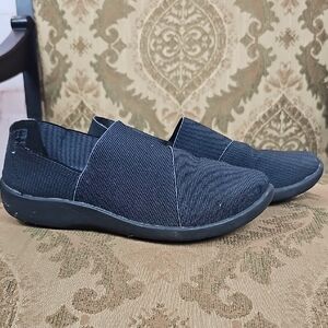 Clarks Black Slip-On Loafers with Cushioned Comfort